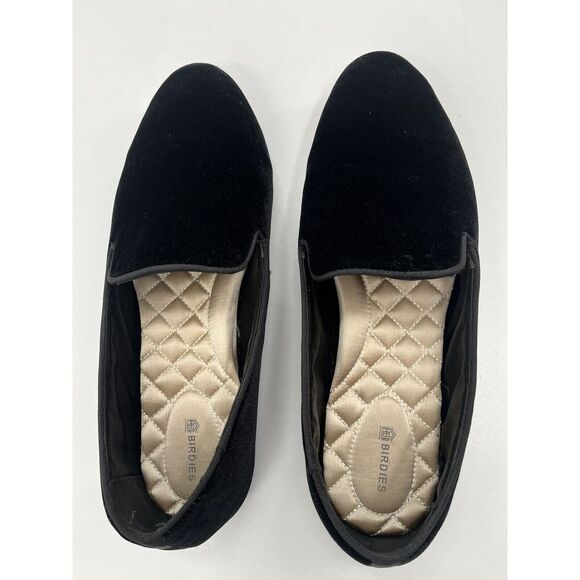 Birdies The Heron Shoes Women's 10.5 Slip On Black Velvet Suede Loafer - Picture 2 of 7